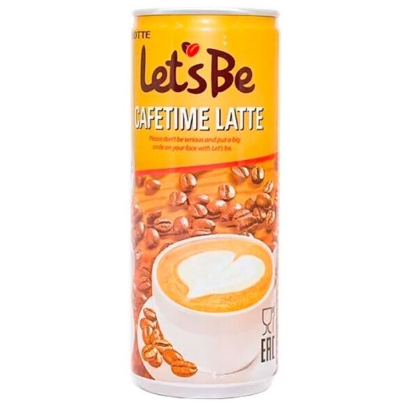 Негазированный кофейный напиток Lotte Let's be Latte 0,240 ж/б. Lotte кофейные напитки. Lets be кофе. Кофе латте в баночках.