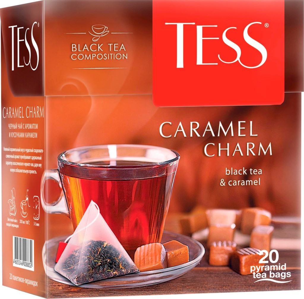 Charm 1.20 1. Чай Тесс карамель Шарм черный, 20*1,8 г. Чай Tess Caramel Charm. Чай Tess черн. Caramel Charm в пирамидках (1,8г*20пач)*12. Tess Caramel Charm в пирамидках.