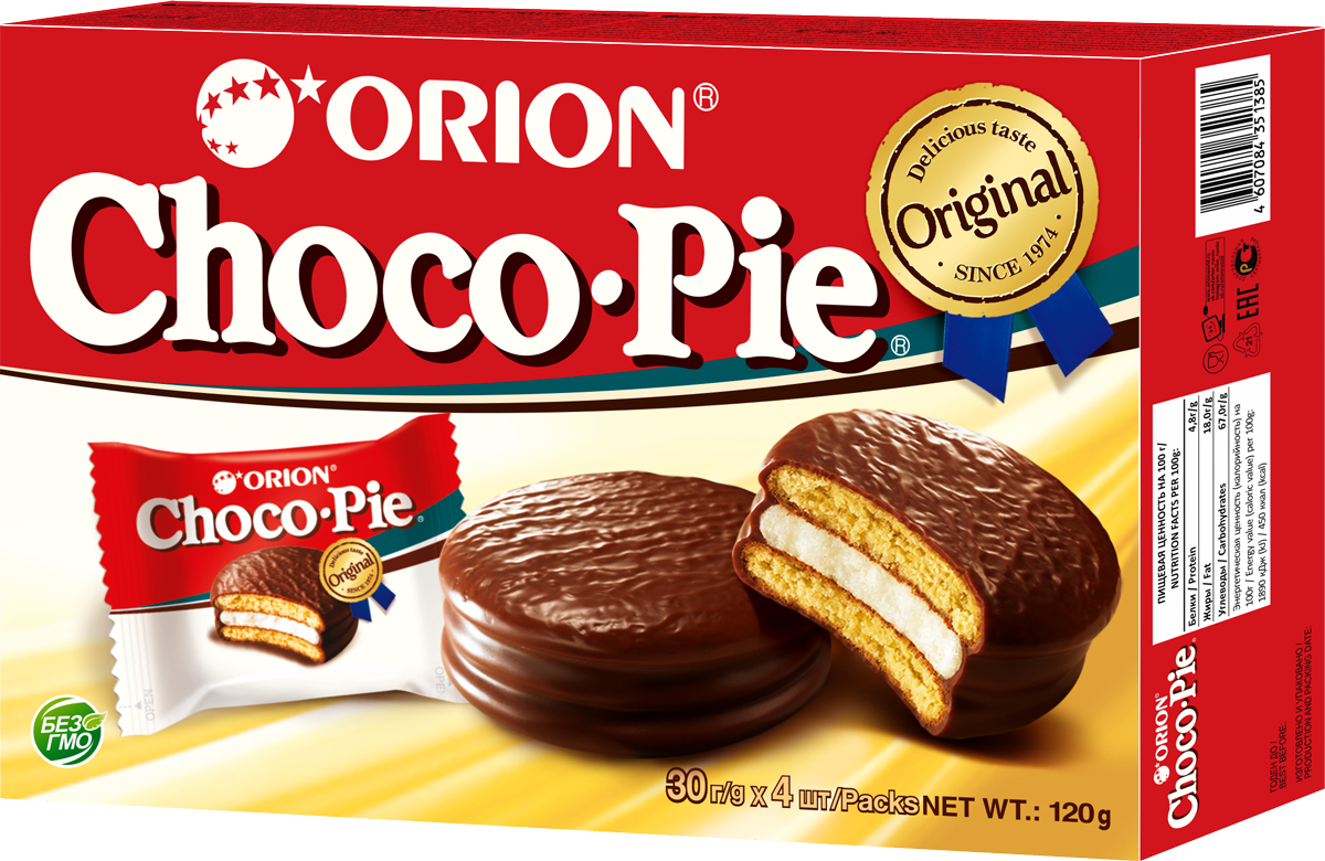 Пирожное 120г Orion Choco-Pie купить в Симферополе, Евпатории и по всему  Крыму с доставкой из интернет-магазина Корзина | Цены ниже