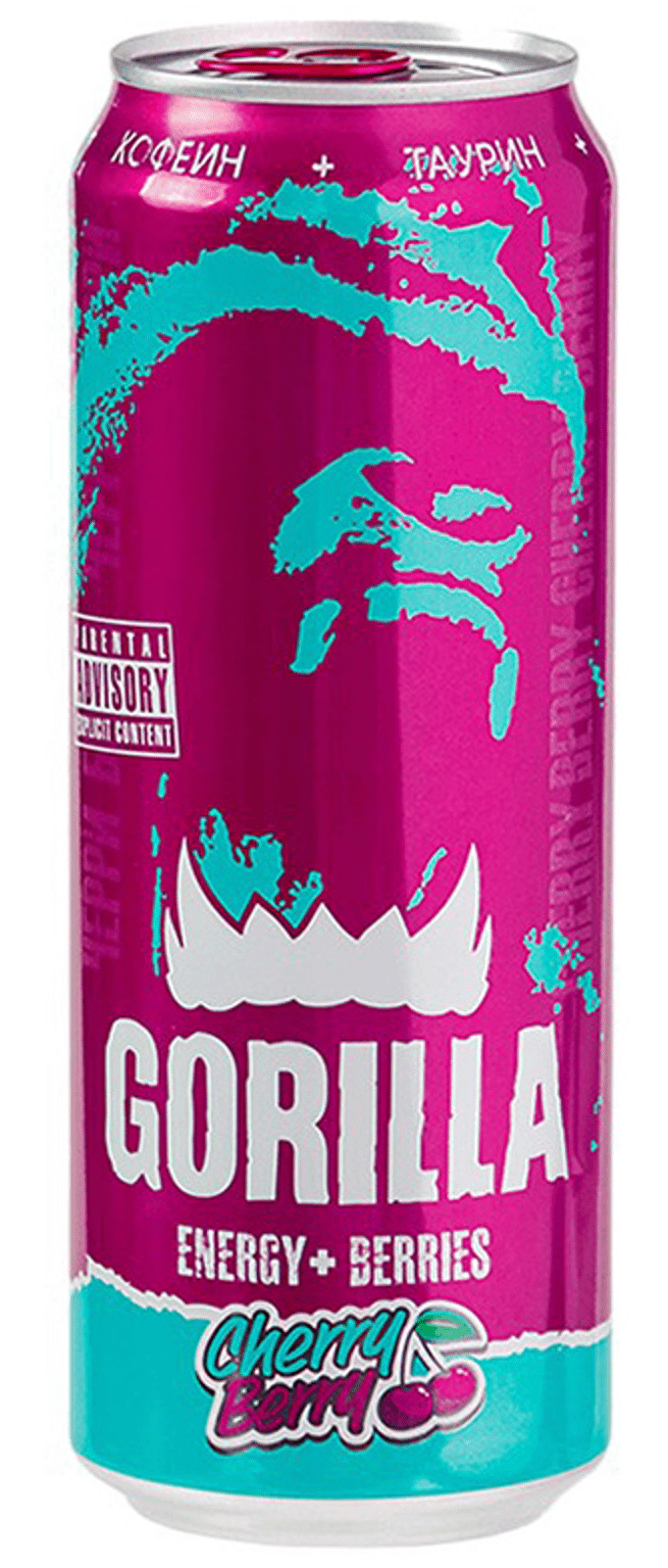 Энергетический напиток 0,45л Gorilla CHERRY BERRY ж/б купить в Симферополе,  Евпатории и по всему Крыму с доставкой из интернет-магазина Корзина | Цены  ниже